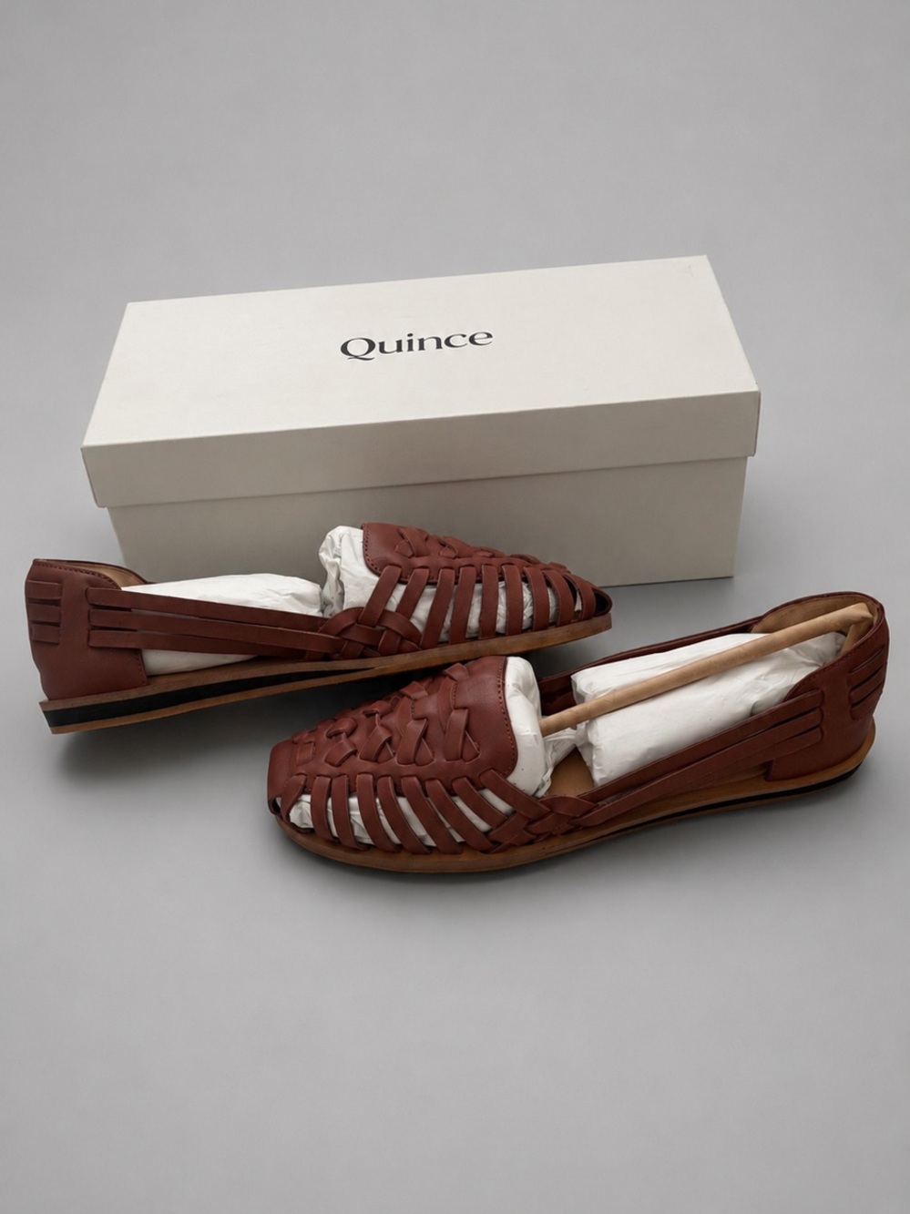 Quince Women's Chestnut Brown Woven Leather Loafers - Picture 2 of 6